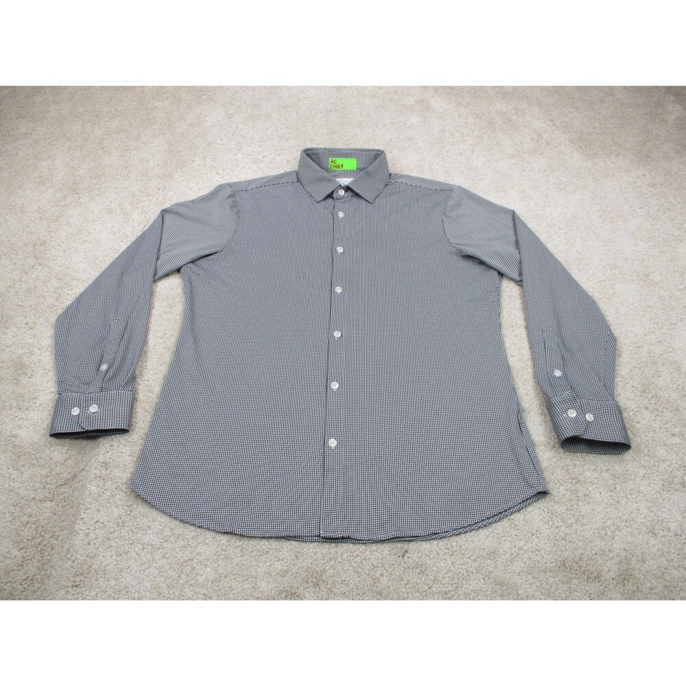 Mizzen Main Shirt Mens XL Trim Spinnaker Black White Gingham Performance Button